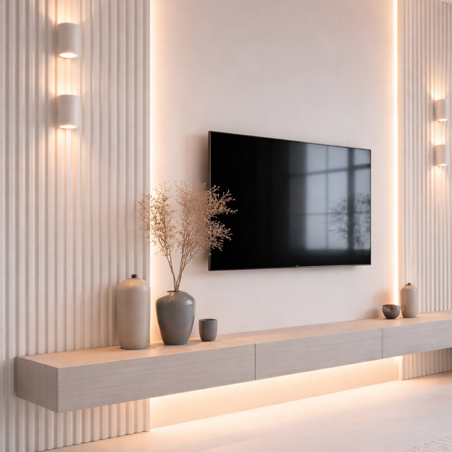 Panel WPC Arco | Taupe Blanco Decorativo | ALMACORA - Almacora