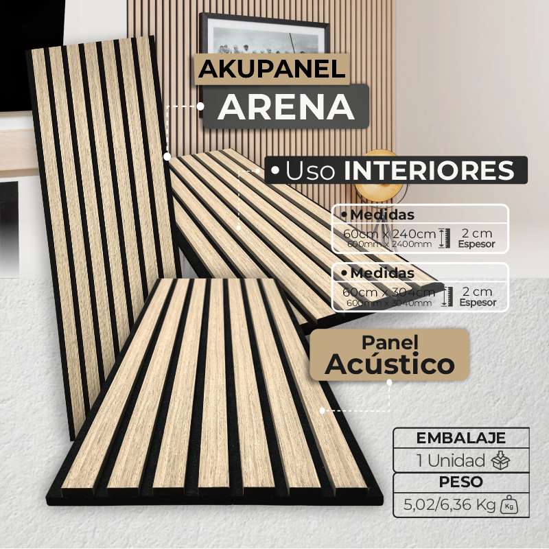 Panel Acústico Decorativo | MDF Akupanel Arena | Almacora - Almacora