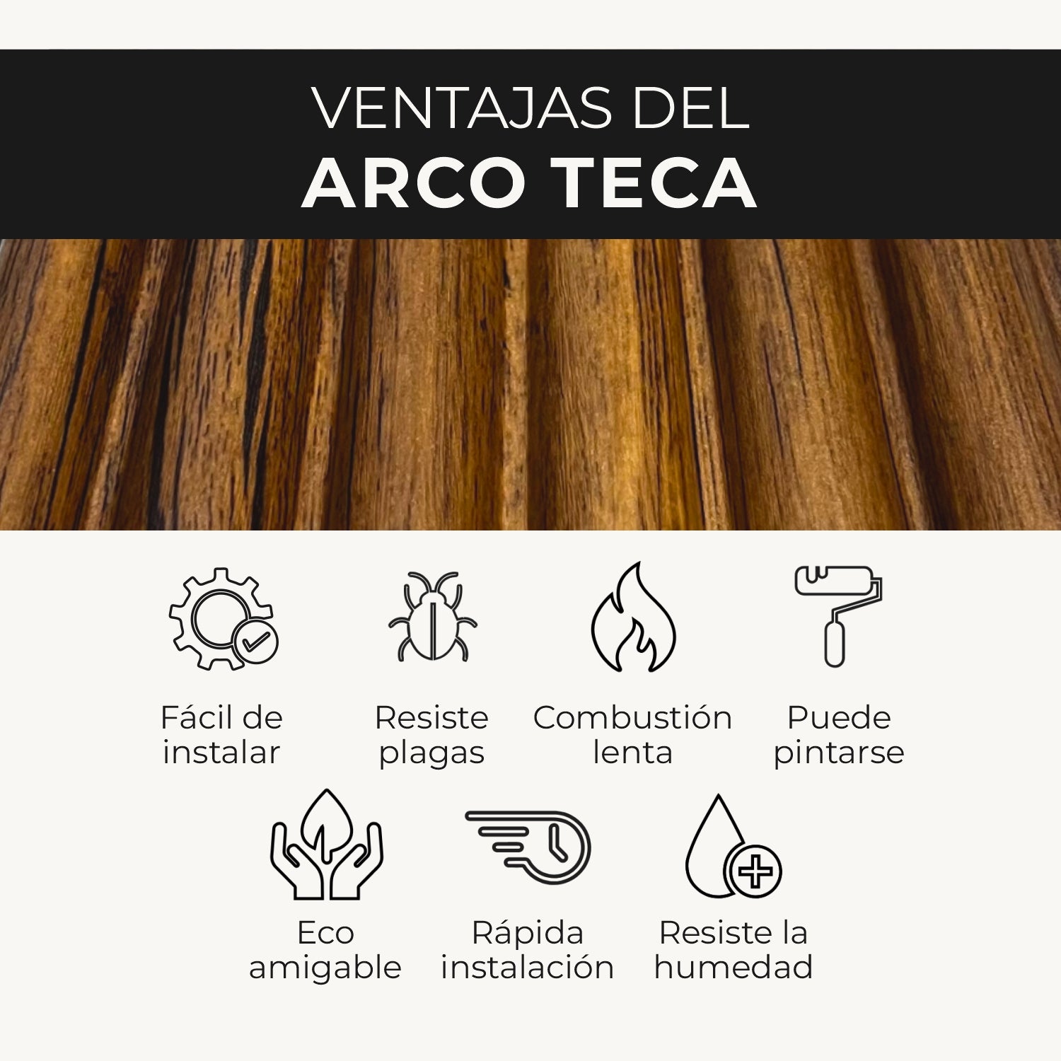 Panel WPC Arco | Teca Decorativo | ALMACORA - Almacora