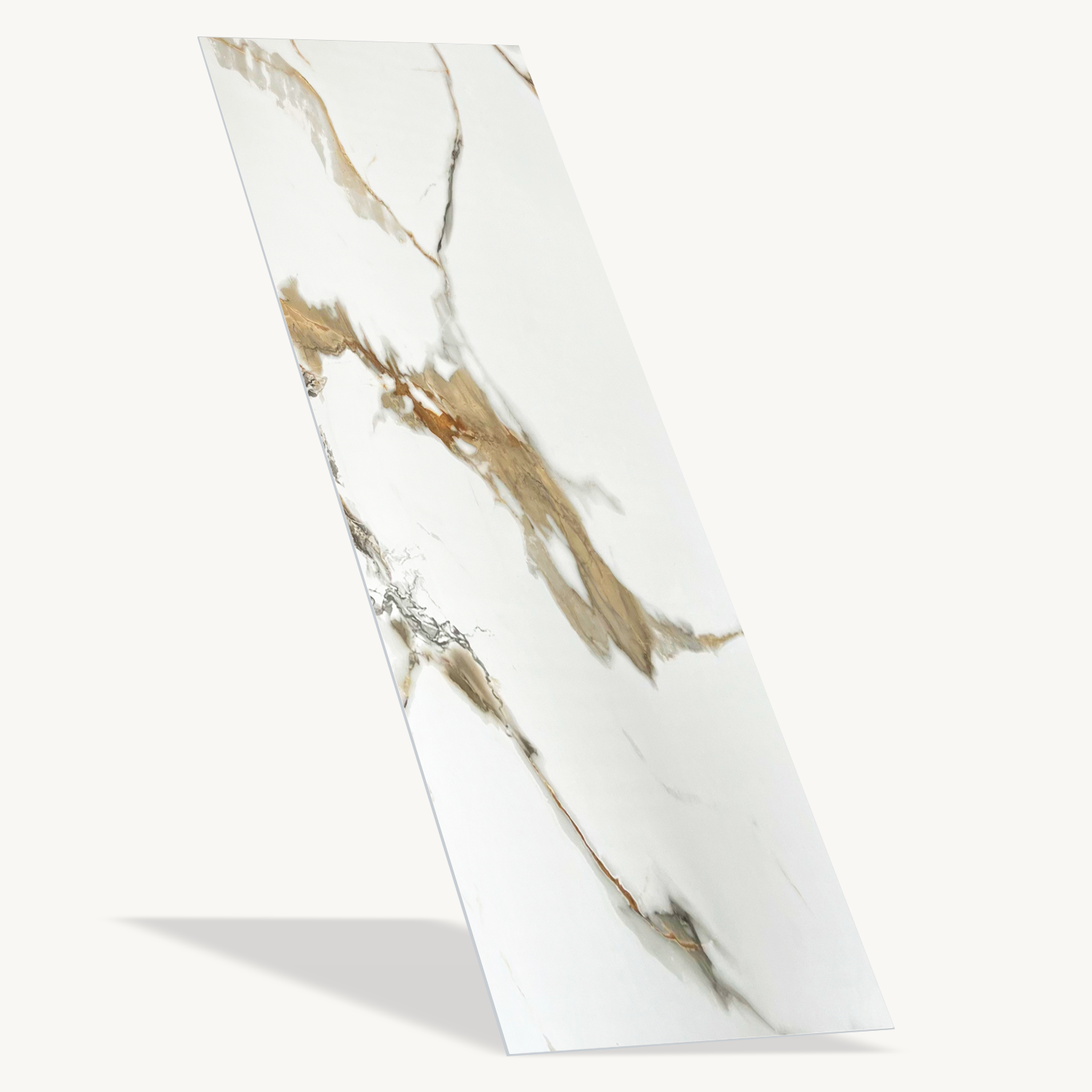 Lámina Tipo Mármol Brillante PVC | Calacatta Oro - Decorativo - Almacora