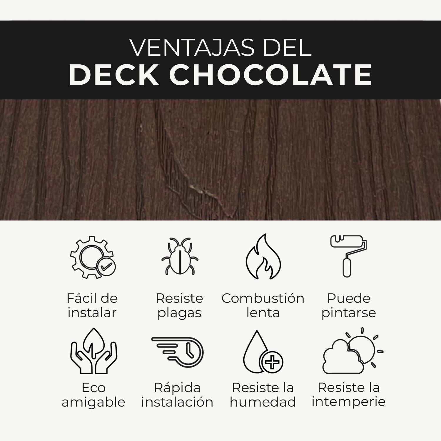 Piso Deck Chocolate WPC | Revestimiento para Exteriores | Almacora - Almacora
