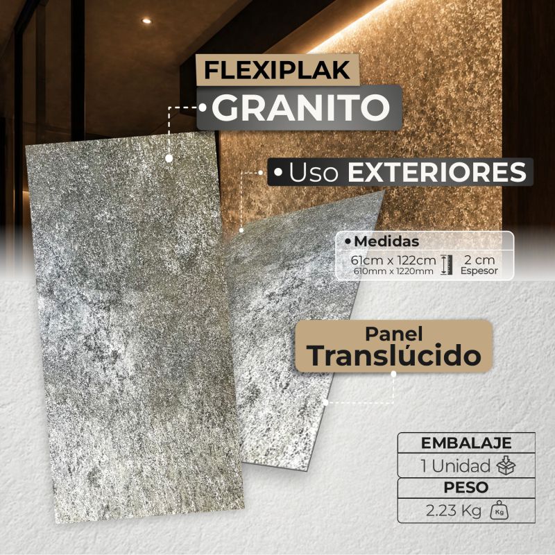 Flexiplak Translúcida Granito | Lámina Decorativa de Piedra Flexible - Almacora