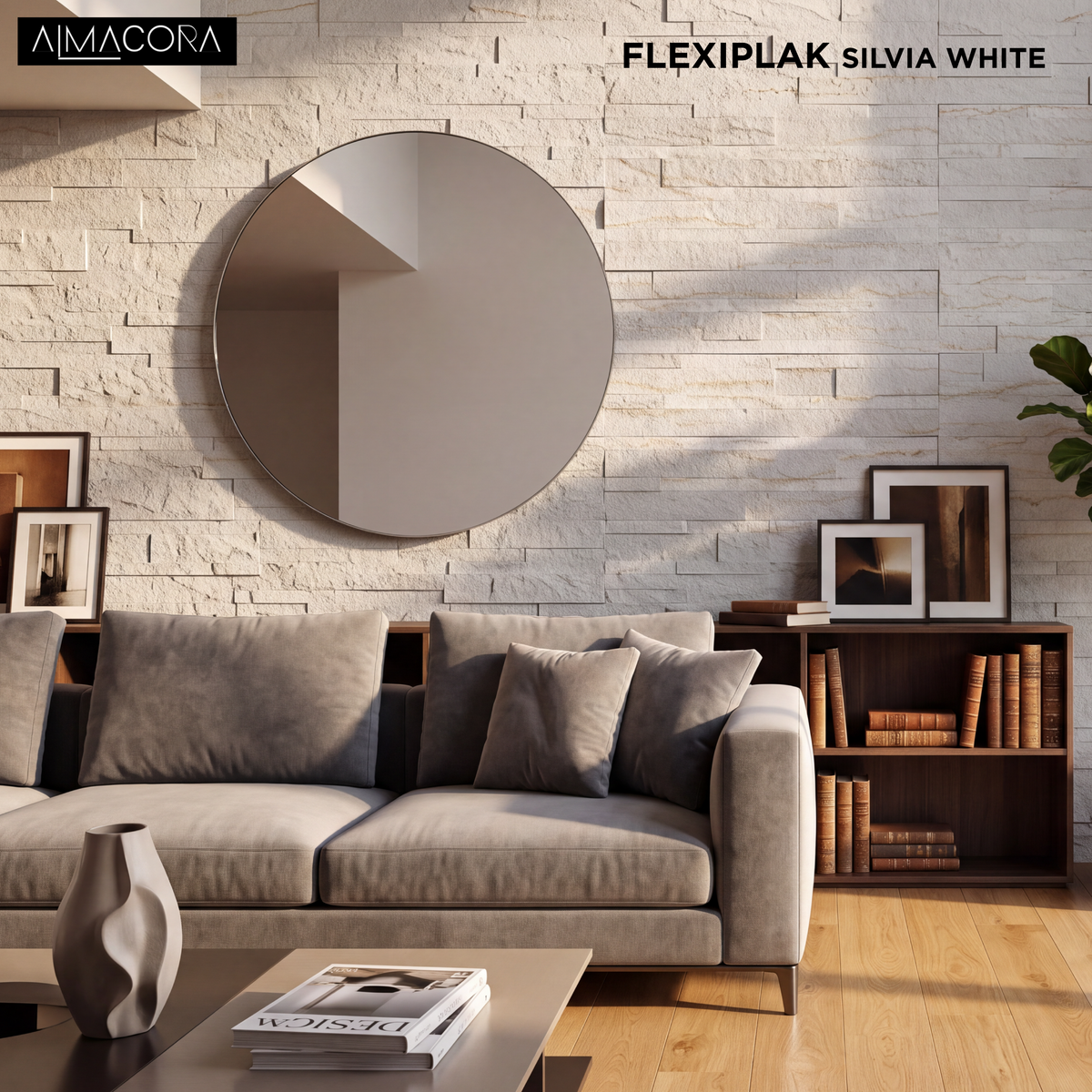 Panel 3D Flexyplak Silvia White Autoadhesivo | Decorativo Interior | Almacora