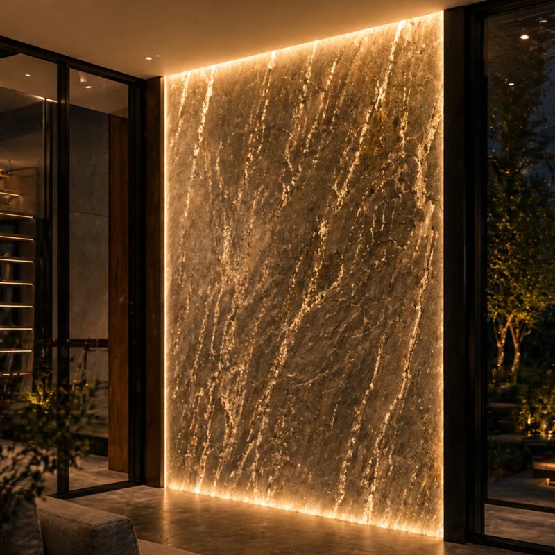Flexiplak Translúcida Tinos | Lámina Decorativa de Piedra Flexible - Almacora
