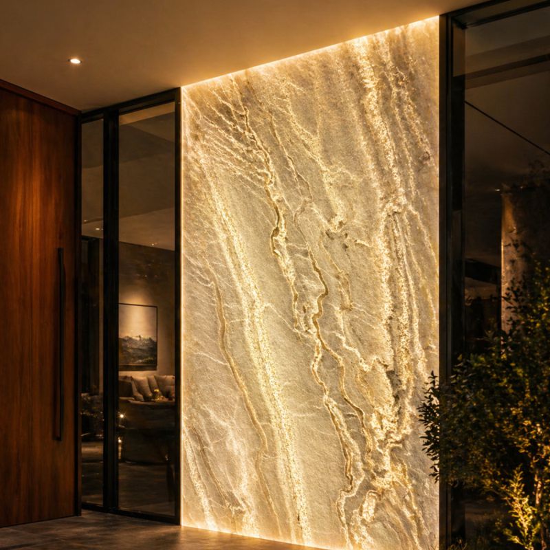 Flexiplak Translúcida Travertino | Lámina Decorativa de Piedra Flexible - Almacora