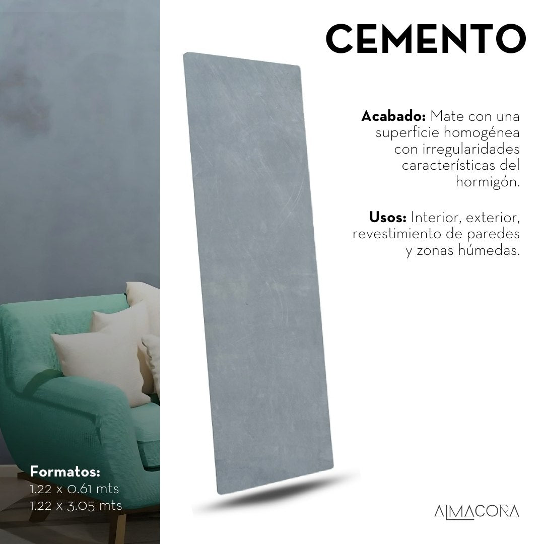Láminas de Piedra Natural- Flexiplack Cemento - Almacora