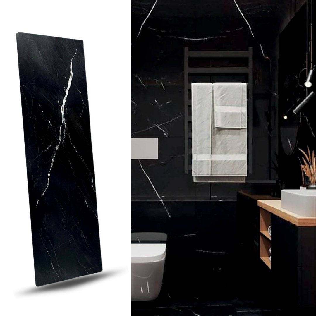 Láminas PVC Tipo Mármol | Revestimiento Interior - Negro - Almacora