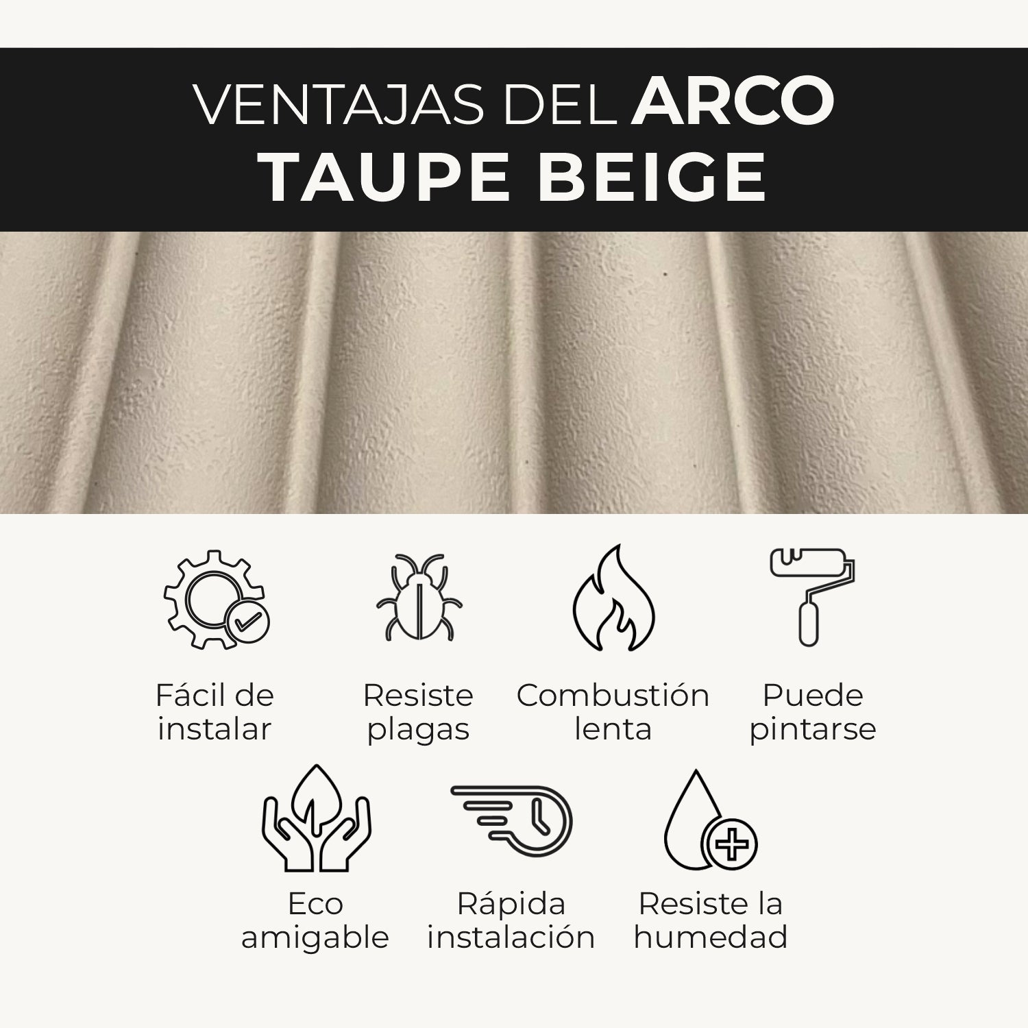 Panel WPC Arco | Taupe Beige Decorativo | ALMACORA - Almacora