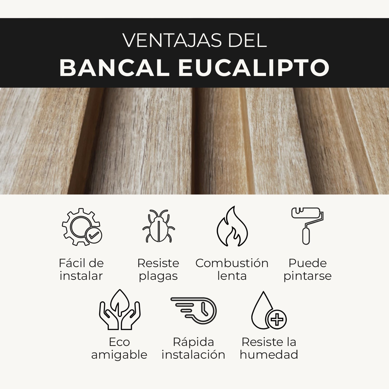 Panel WPC Bancal | Eucalipto Decorativo Interior | ALMACORA - Almacora