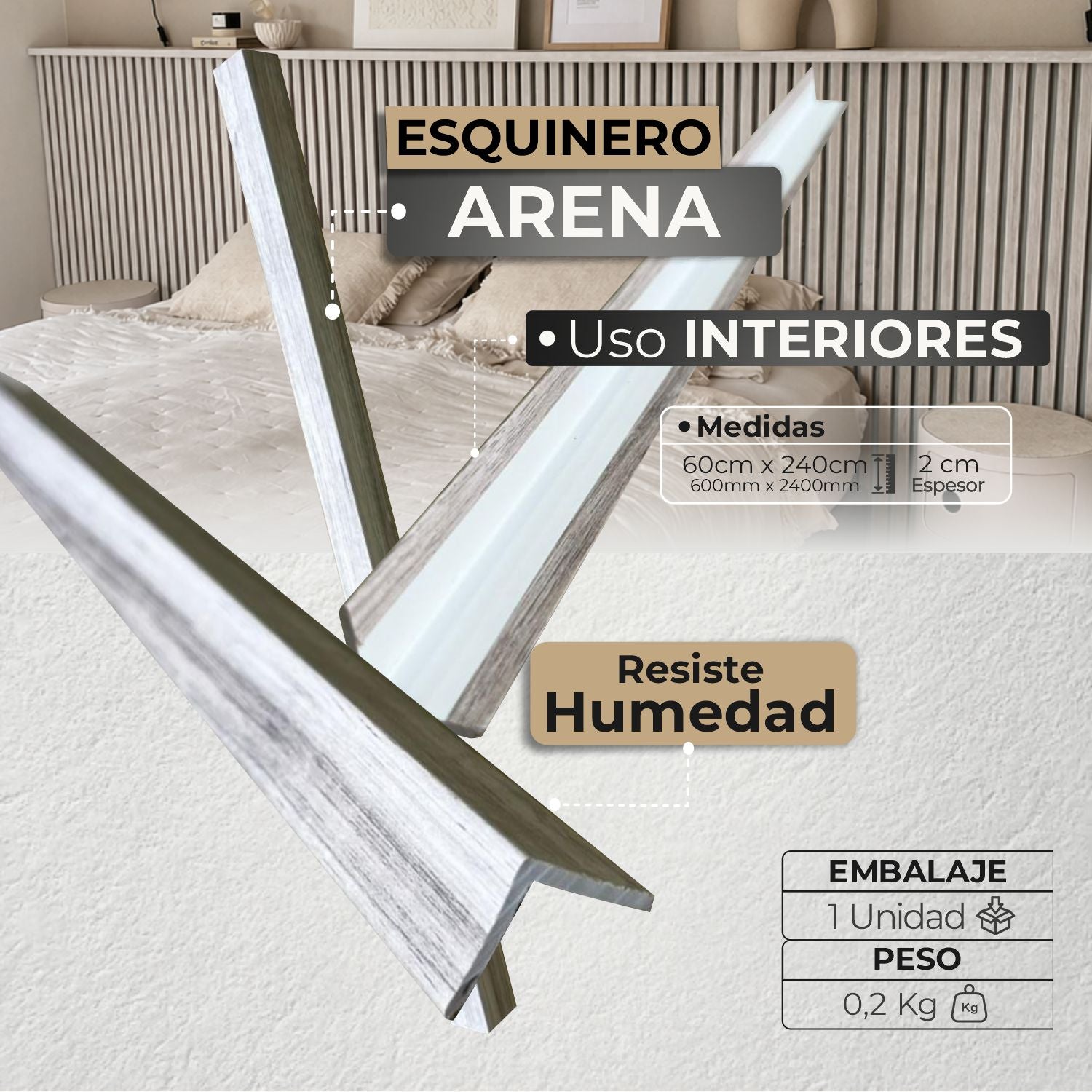 Esquinero Arena WPC | Accesorio de Acabado | Almacora - Almacora
