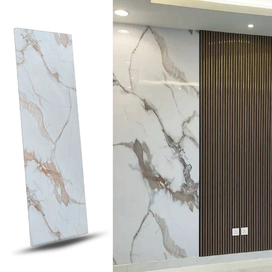 Láminas PVC Tipo Mármol Oro | Revestimiento Interior - Almacora